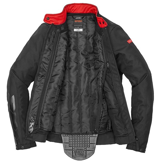 Women's Motorcycle Jacket In Spidi SOLAR H2Out Lady Fabric Black