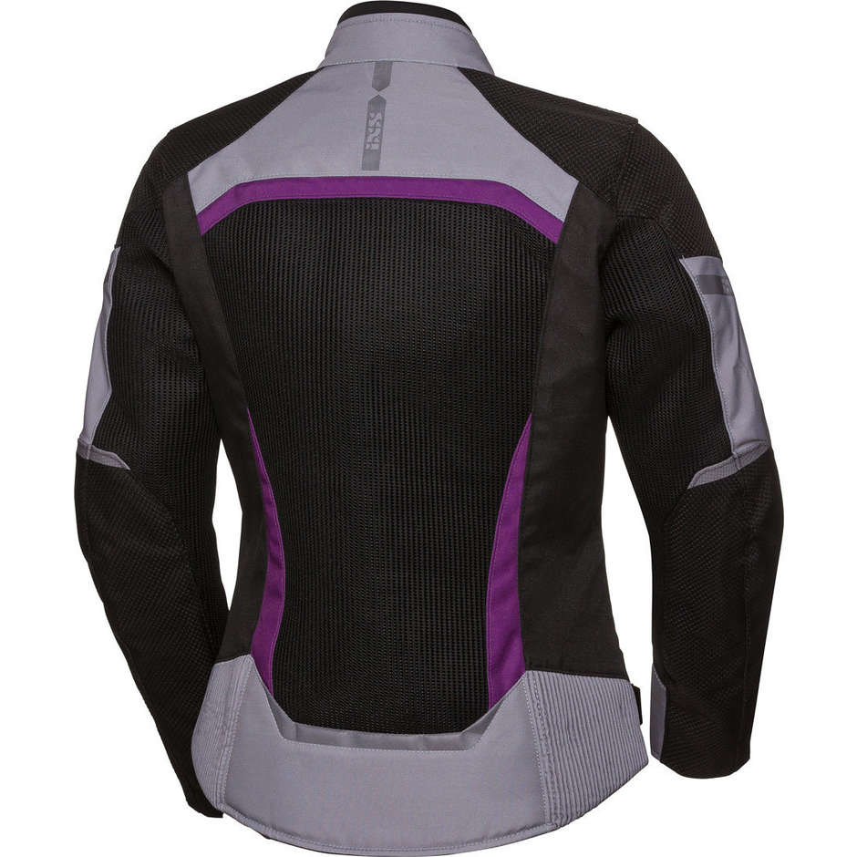 Women's Motorcycle Jacket In Summer Fabric Ixs SPORT RS-ANDORRA-AIR Black Gray Purple