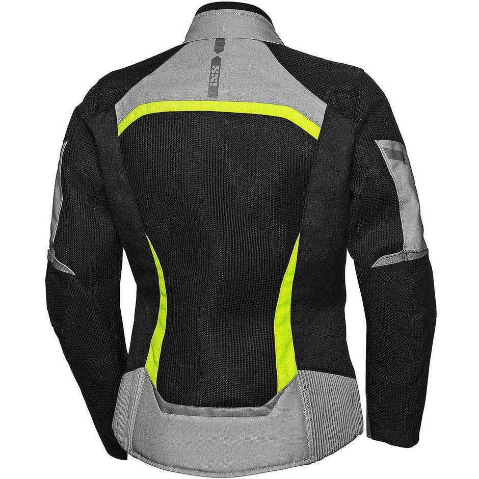 Women's Motorcycle Jacket In Summer Fabric Ixs SPORT RS-ANDORRA-AIR Black Gray Yellow