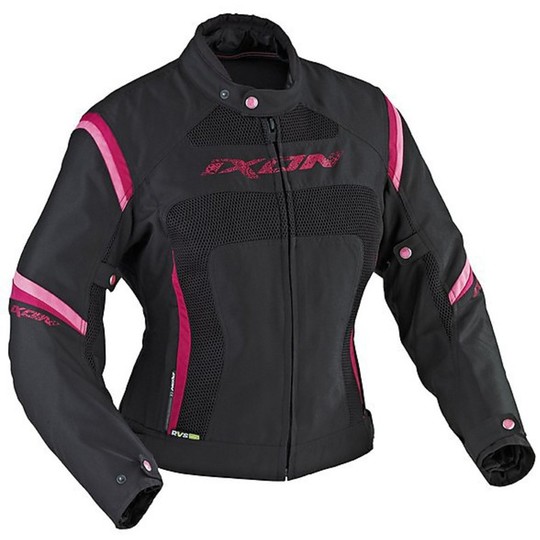 Women's Motorcycle Jacket Ixon Celsta HP Black-Fuchsia