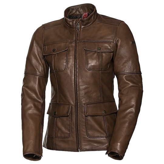 Women's Motorcycle Jacket Ixs Classic Leather LD JOSY Brown