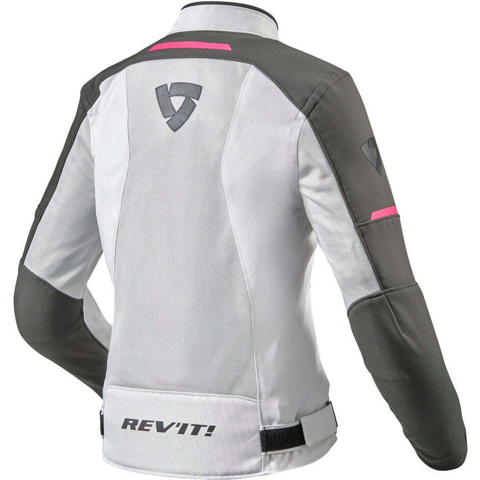 Women's Motorcycle Jacket Perforated Rev'it AIRWAVE 3 LADY Silver Pink