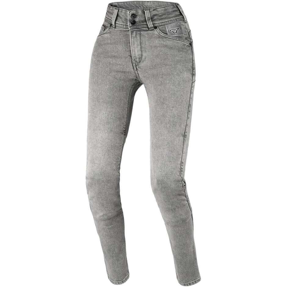 Women's Motorcycle Jeans Macna Aramon slim Grey - Shortened