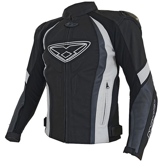 Women's Motorcycle Leather Racing Jacket Prexport STRIKE Lady Black Gunmetal