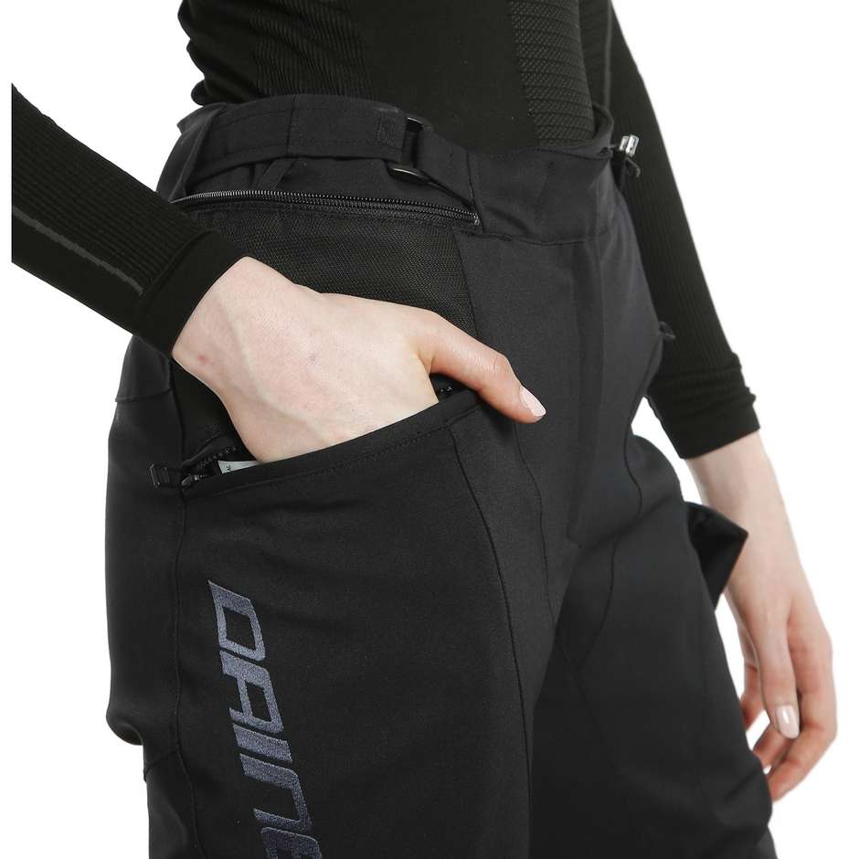 Women's Motorcycle Pants In Dainese TONALE D-Dry XT Black Fabric