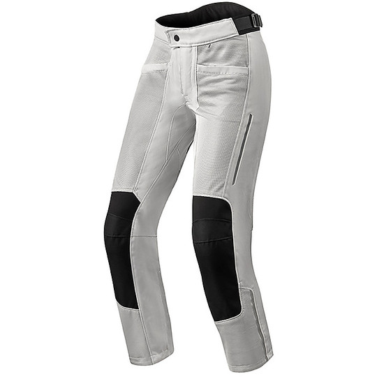 Women's Motorcycle Pants Perforated Rev'It AIRWAVE 3 Ladies Silver Shortened
