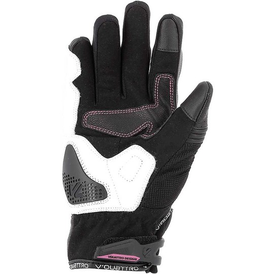 Women's Sports Gloves Vquattro Sport Road Star Lady Black White Pink