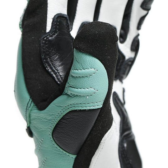 Women's Sports Motorcycle Gloves in Dainese CARBON 3 LADY Leather Black Green Green