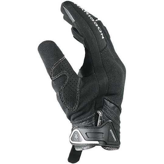 Women's Summer Motorcycle Gloves in Harisson Certified SPLASH EVO Lady Fabric Black White