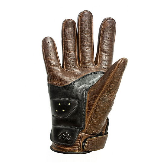 Women's Summer Motorcycle Gloves In Perforated Leather Helstons Model Side Camel