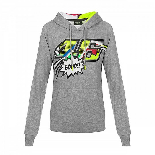 Women's Sweatshirt VR46 Classic Collection Pop Art Hoodie Gray
