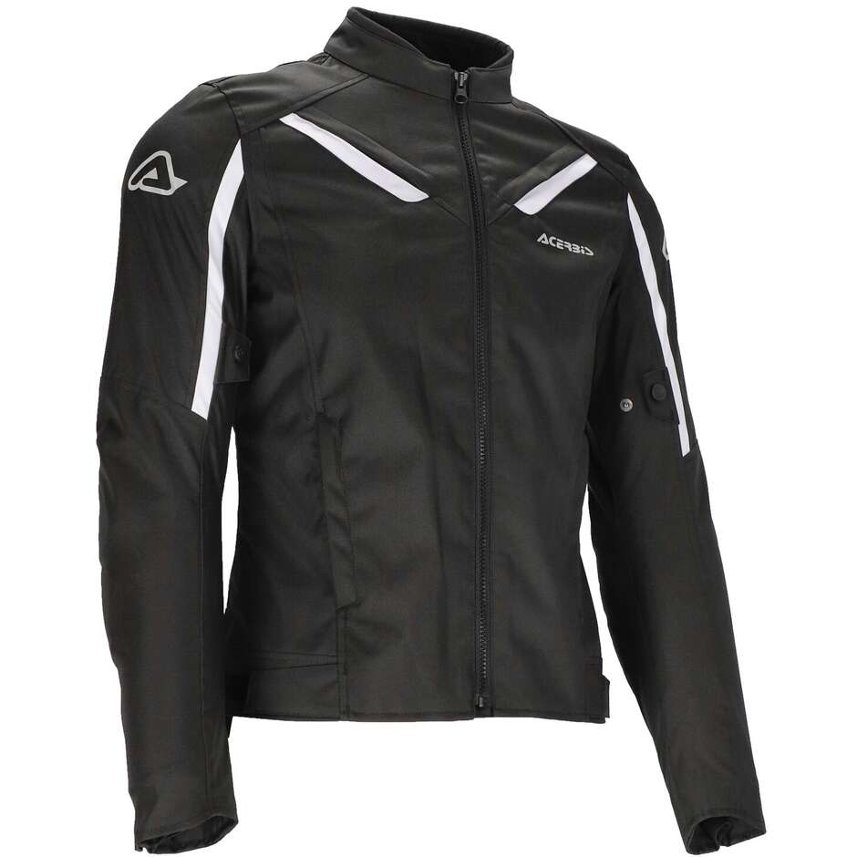 Women's Technical Motorcycle Jacket in Acerbis X-MAT CE Lady Black White Fabric