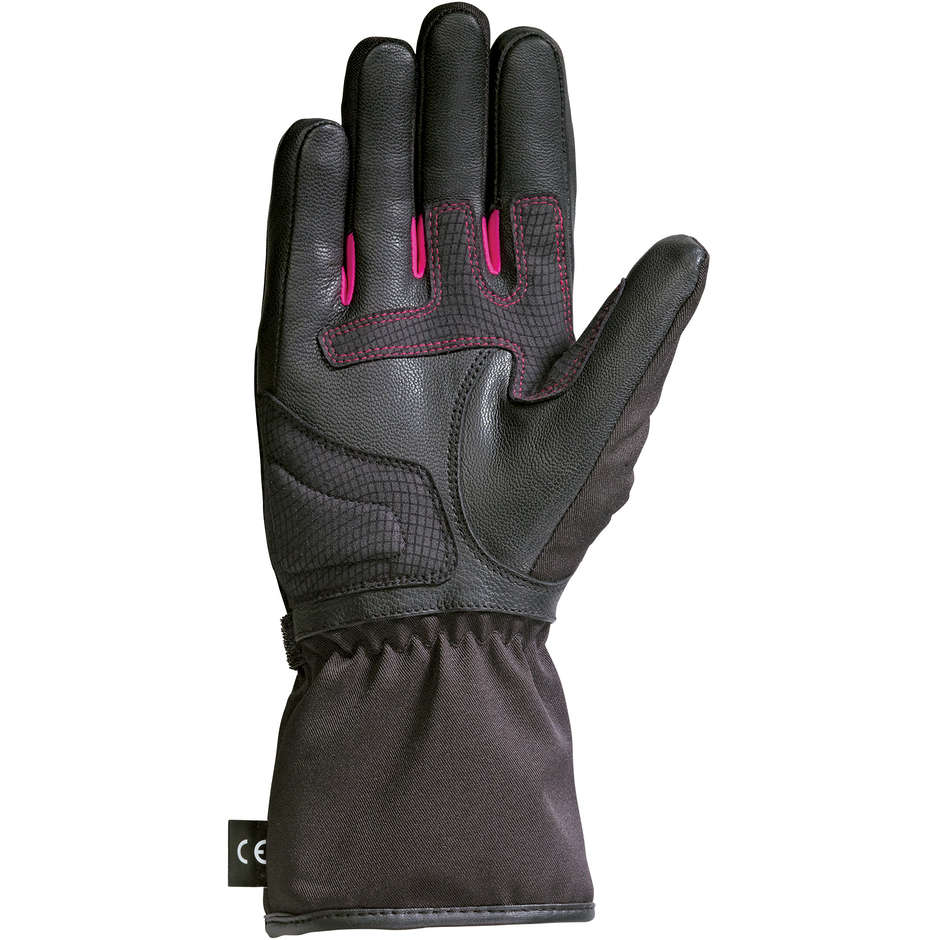 Women's Winter Motorcycle Gloves In Fabric Ixon PRO ARROW Lady Black Fuchsia