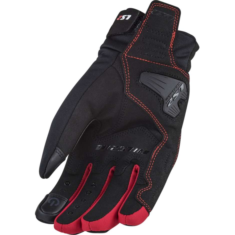 WP LS2 JET 2 LADY Women's Motorcycle Gloves Black Red