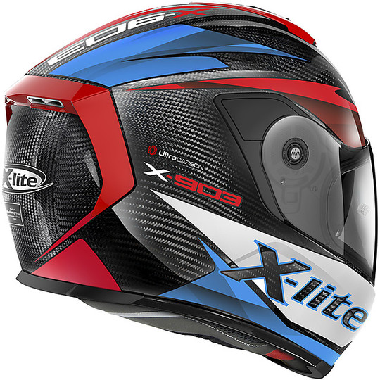 X-Lite X-903 Ultra Carbon Carbon Integral Motorcycle Helmet NOBILES N-Com 028 Polished Red Blue