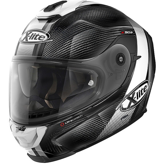 X-Lite X-903 Ultra Carbon Carbon Integral Motorcycle Helmet SENATOR N-Com 023 Polished White