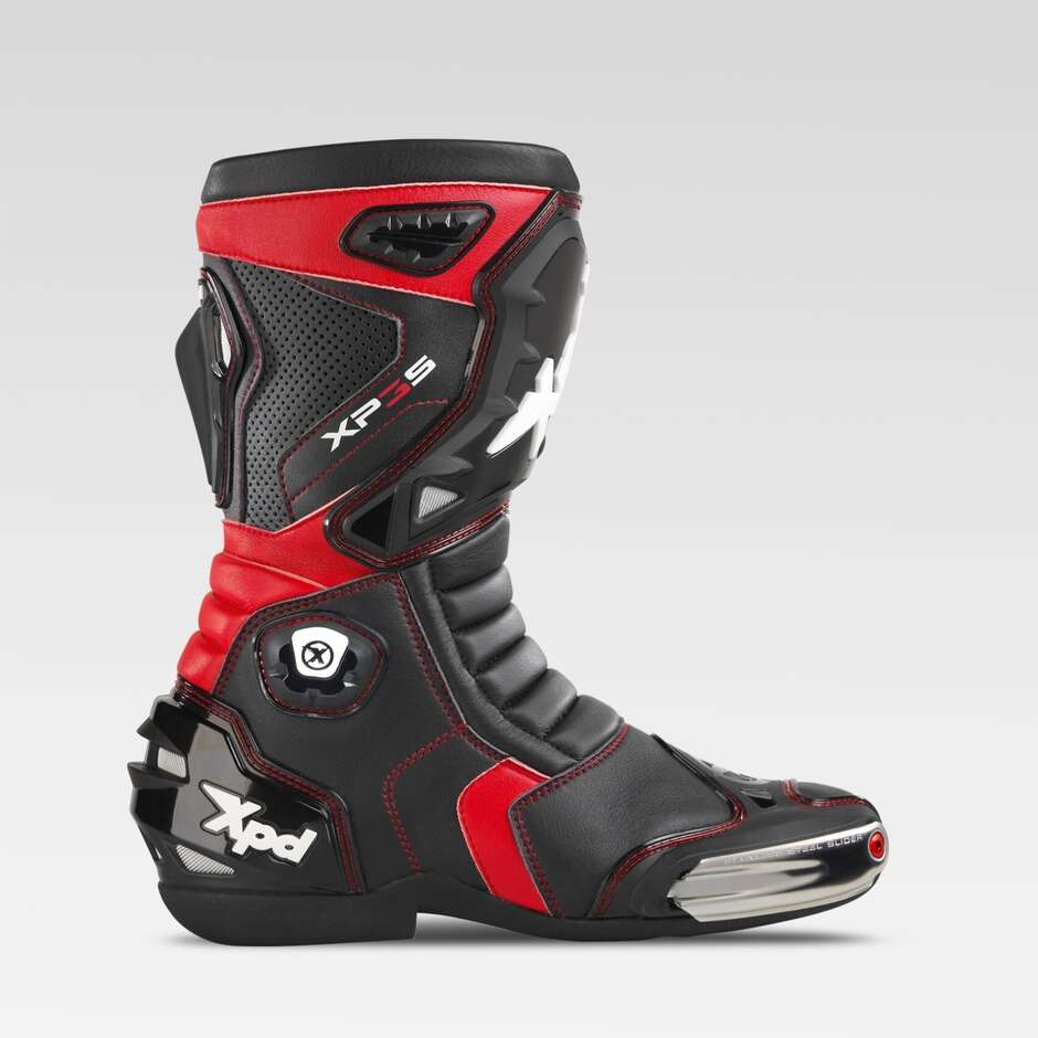 XPD XP3-S Pista Moto Racing Stiefel Schwarz Rot