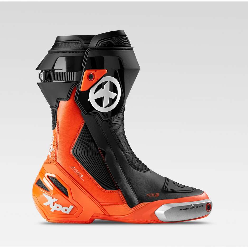 XPD XP9-R Motorcycle Racing Boots Black Orange