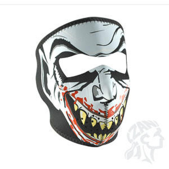 Zanheadgear Motorcycle Full Face Mask Collar Sugar SkullMoto Zanheadgear Full Face Fluorescent Vampire Mask