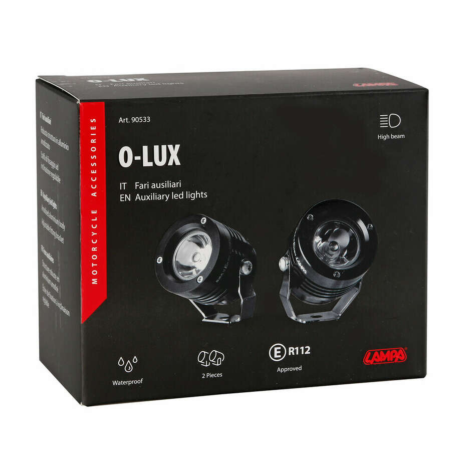 Zugelassene LED-Zusatzscheinwerfer Lampa O-Lux 12V Schwarz
