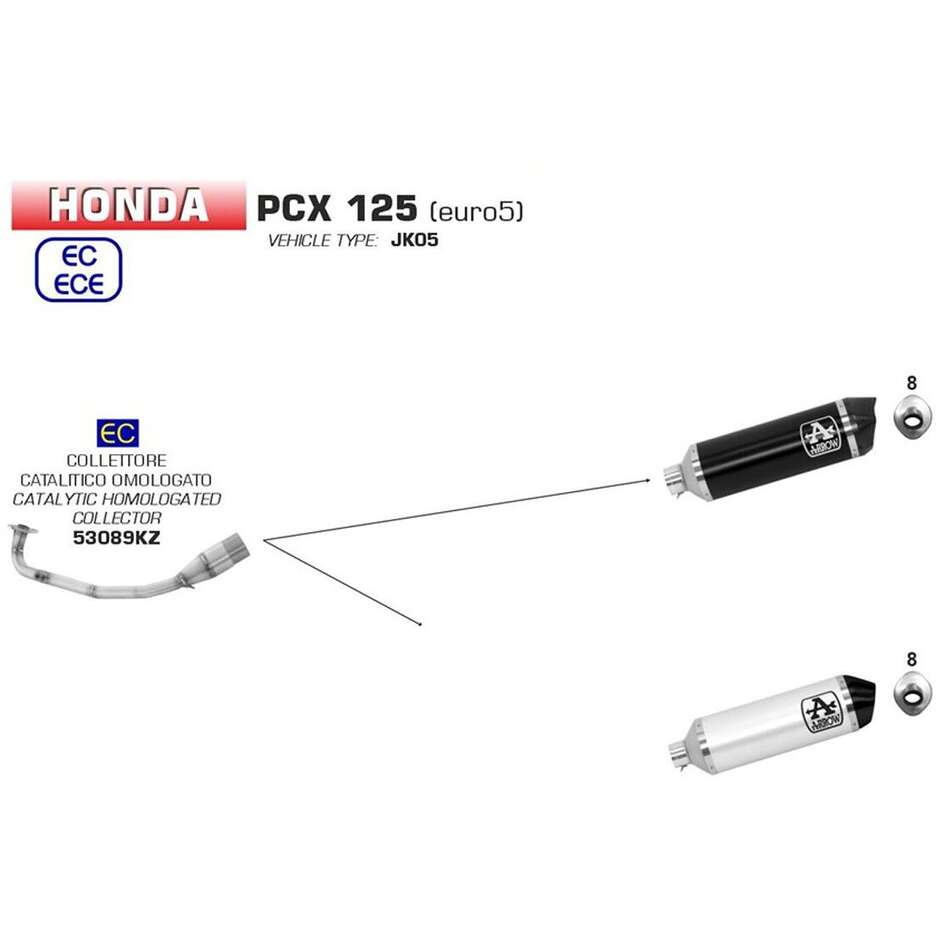 Zugelassener Katalysator für Stadtabgasanlage Honda PCX 125 2021/2024