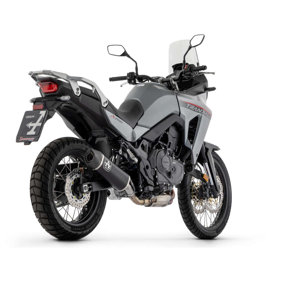 Échappement Arrow Indy Race en aluminium foncé avec embout de carburateur pour Honda XL 750 TRANSALP (23-24)