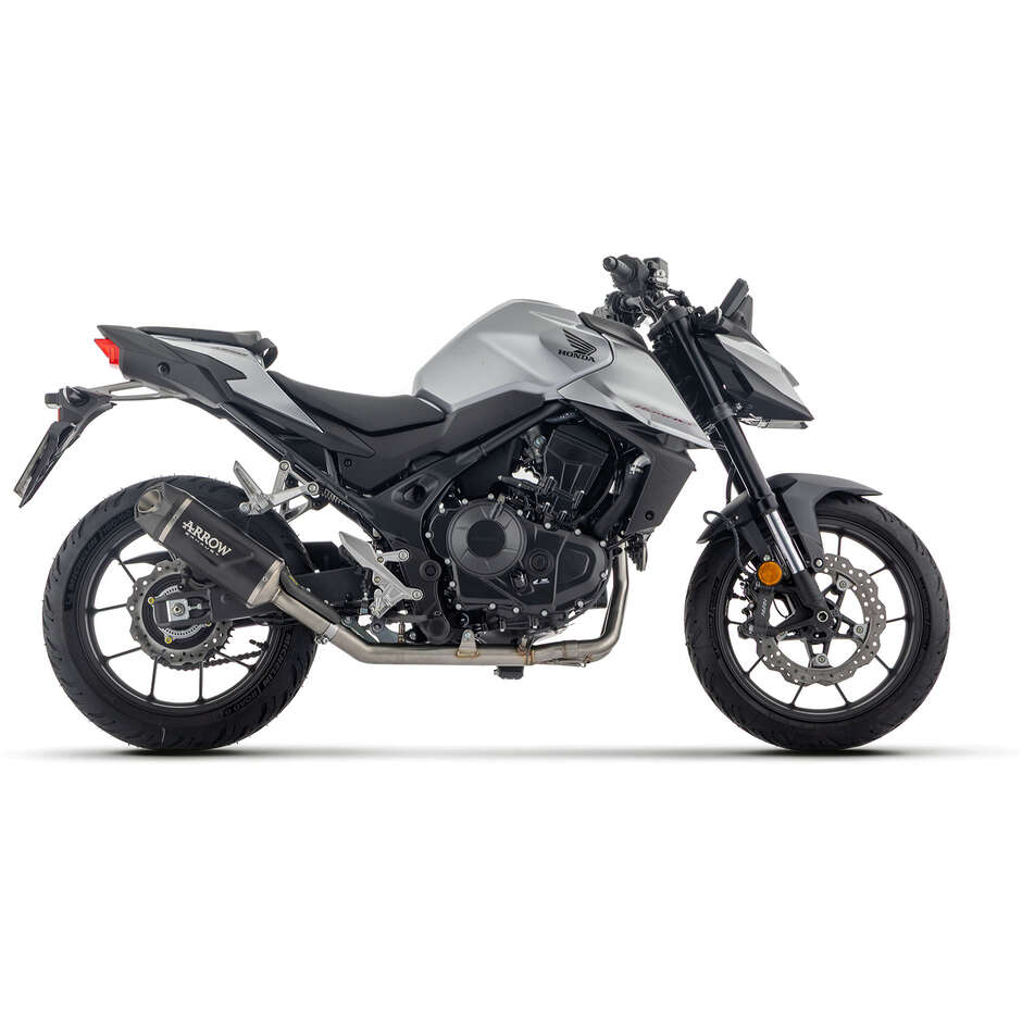 Échappement Arrow Indy Race EVO en aluminium foncé avec embout de carburateur pour Honda CB 750 Hornet (23-25)