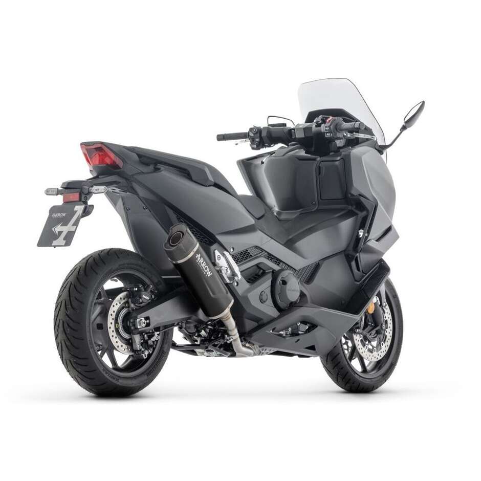 Échappement Arrow Indy Race EVO en aluminium foncé avec embout de carburateur pour Honda Forza (21-26)