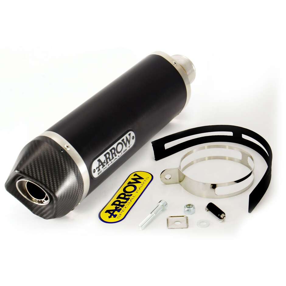 Échappement Arrow Race-Tech en aluminium foncé avec embout de carburateur pour Ducati Hypermotard / Hyperstrada (13-18)