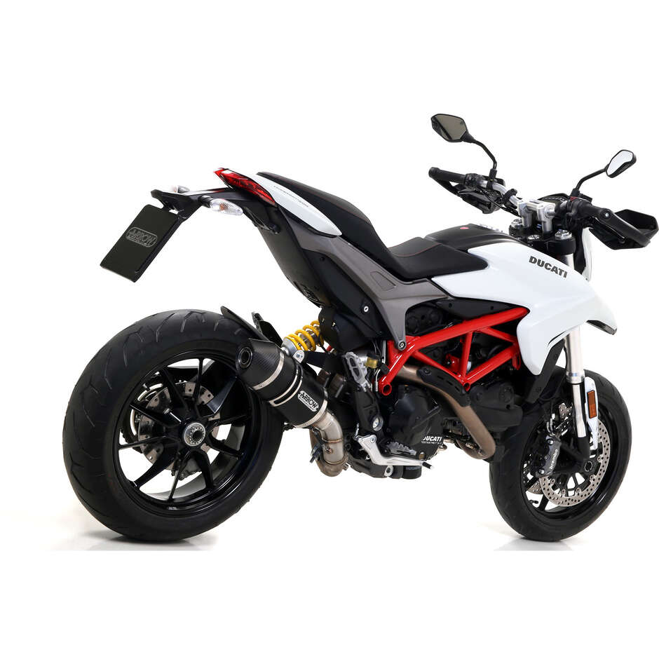 Échappement Arrow Race-Tech en aluminium foncé avec embout de carburateur pour Ducati Hypermotard / Hyperstrada (13-18)