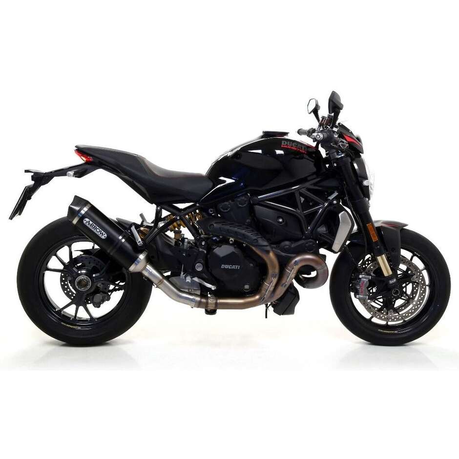 Échappement Arrow Race-Tech en aluminium foncé avec embout de carburateur pour Ducati Monster 1200/1200R/1200S (16-20)