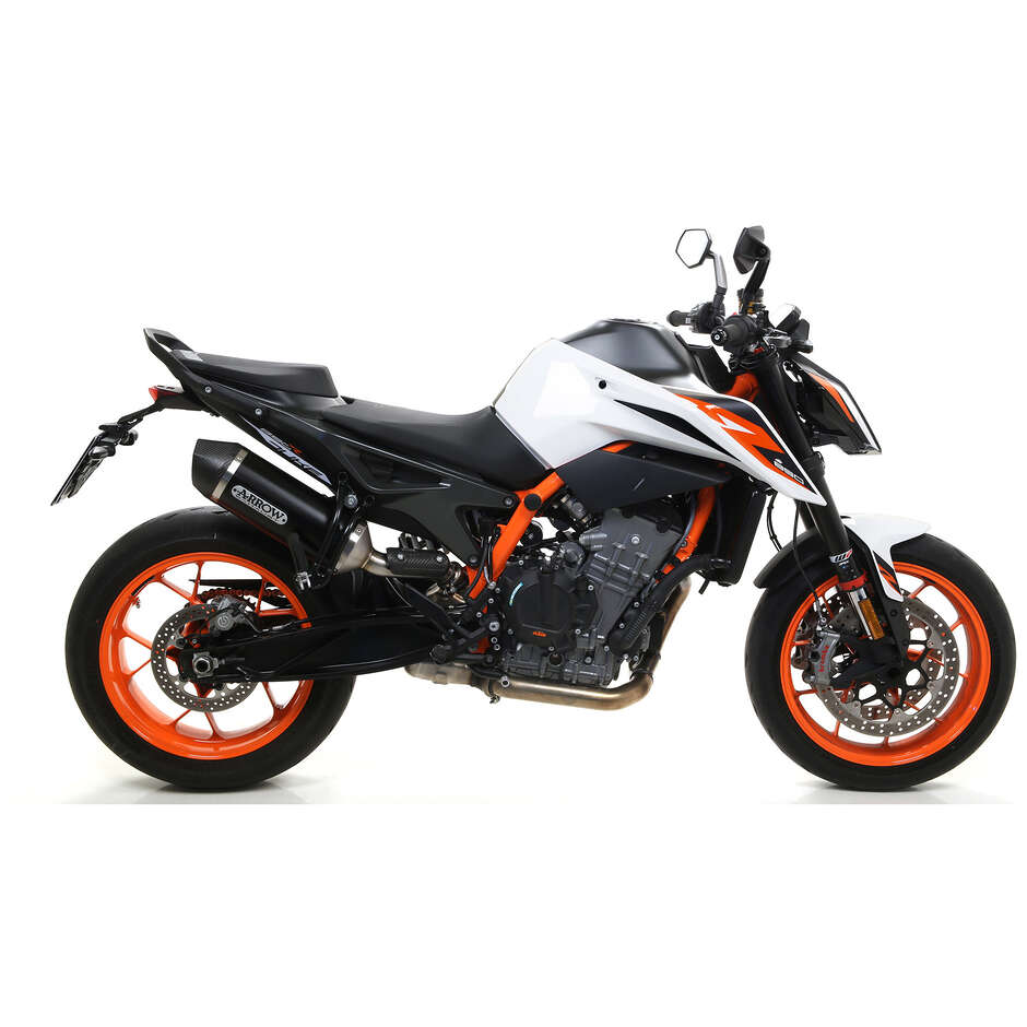 Échappement Arrow Race-Tech en aluminium foncé avec embout de carburateur pour KTM 790 Duke (18-25) / 890 Duke (20-23)