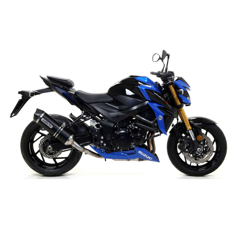 Échappement Arrow Race-Tech en aluminium foncé avec embout de carburateur pour Suzuki GSR 750 (11-16) ; GSX-S 750 (17-20)