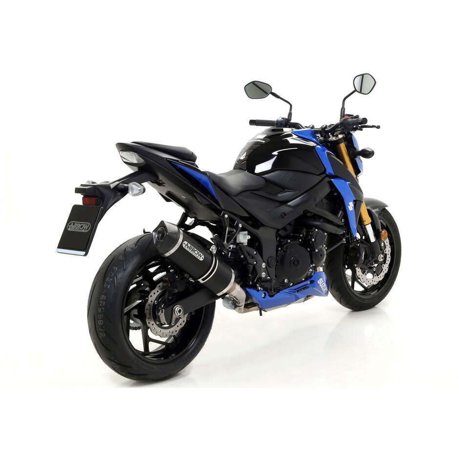 Échappement Arrow Race-Tech en aluminium foncé avec embout de carburateur pour Suzuki GSR 750 (11-16) ; GSX-S 750 (17-20)