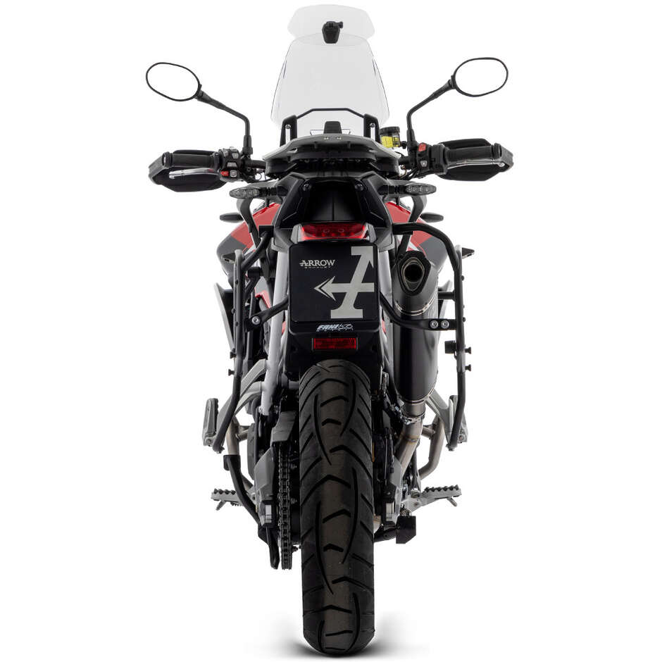 Échappement Arrow Veloce en aluminium foncé pour montage sur sacoches pour Triumph Tiger 850 (20-24) ; Tiger 900 (20-23)