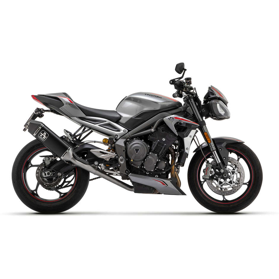 Échappement catalytique homologué Arrow avec silencieux en aluminium Veloce Dark pour Triumph STREET TRIPLE 765 (20-22)