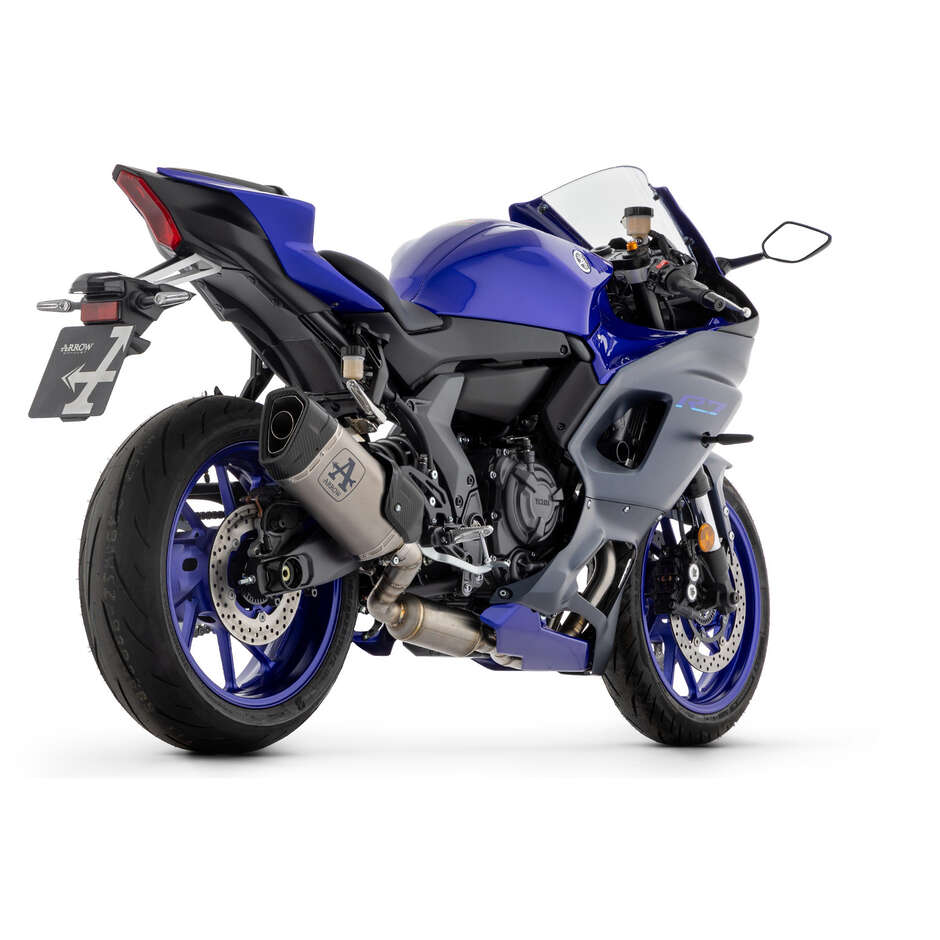 Échappement complet Arrow Pista Titanium avec embout en fibre de carbone pour Yamaha YZF R7 (21-24)
