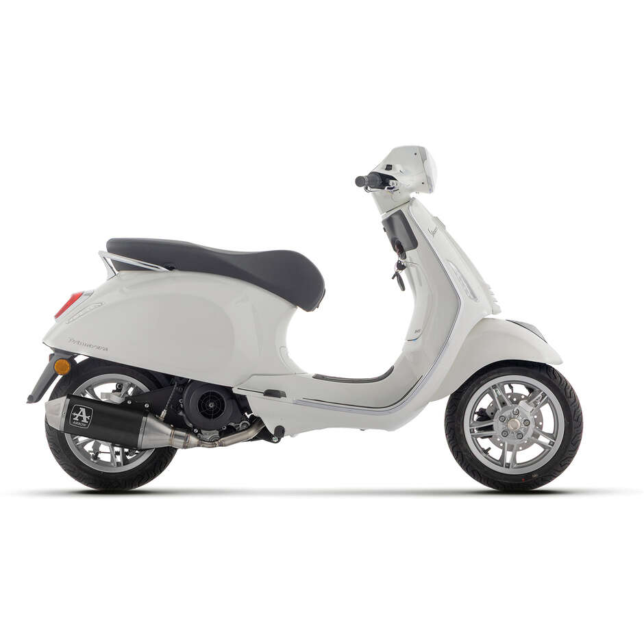 Échappement complet Arrow Racing avec silencieux en aluminium foncé Urban et embout en acier inoxydable pour Piaggio VESPA Primavera 125 (24-25)