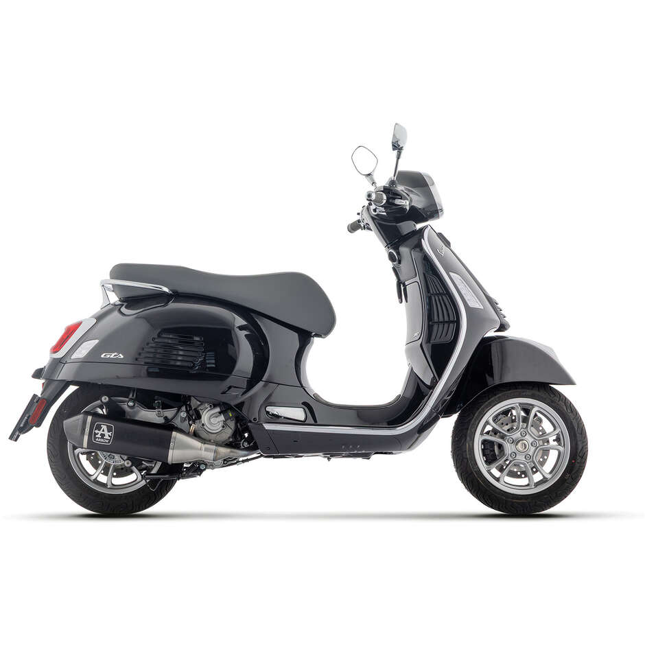 Échappement complet Arrow Racing avec silencieux en aluminium Urban Dark et embout de carburateur pour Piaggio VESPA GTS 310 / GTV 310 (25-26)