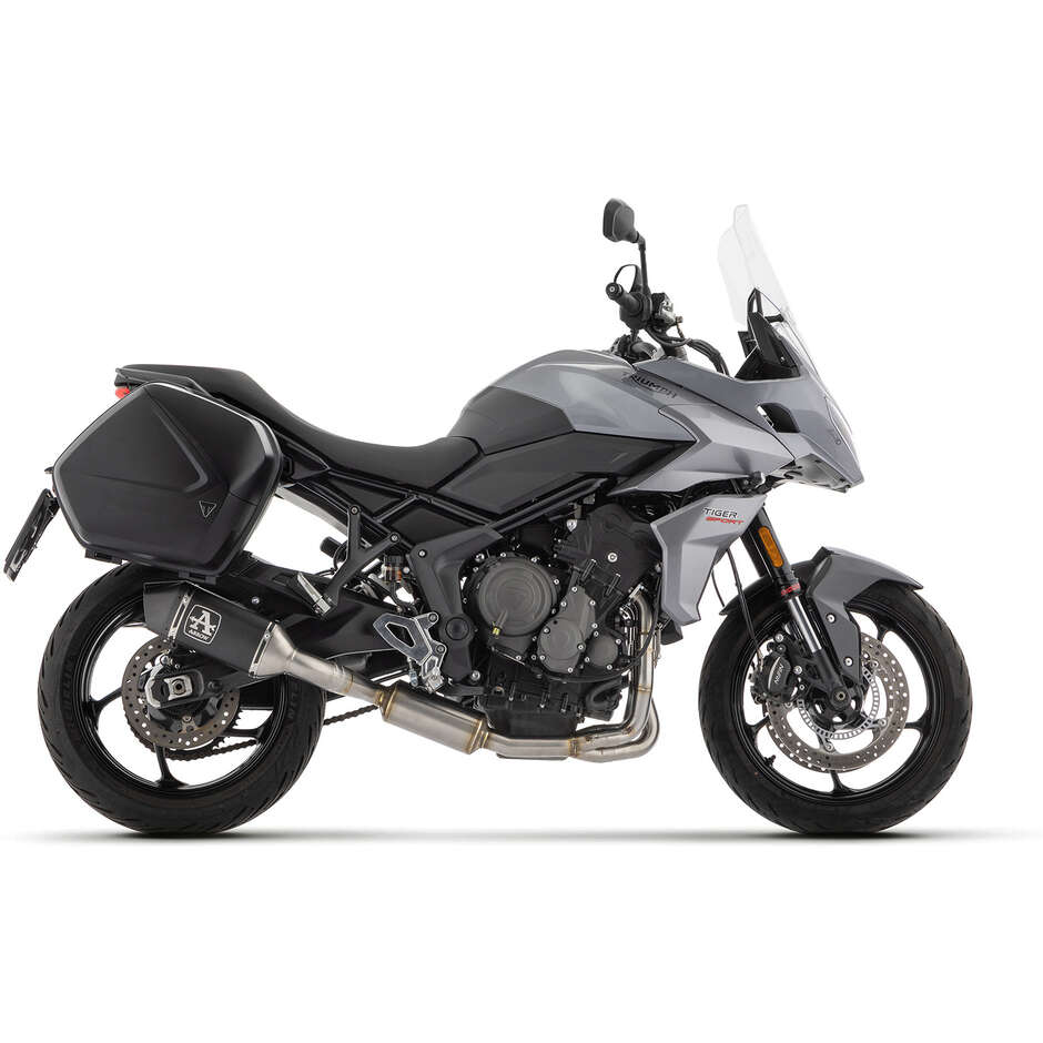 Échappement complet catalytique Arrow homologué avec embout en aluminium foncé Veloce pour Triumph TIGER 660 (22-24)