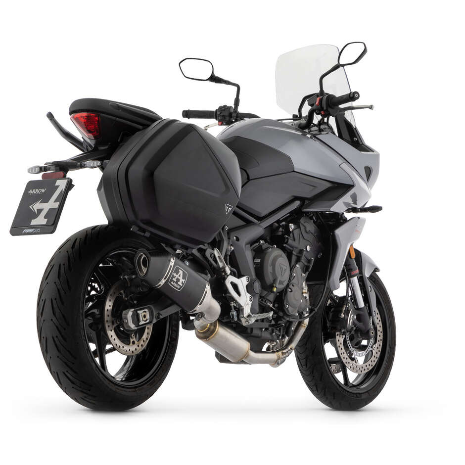 Échappement complet catalytique Arrow homologué avec embout en aluminium foncé Veloce pour Triumph TIGER 660 (22-24)