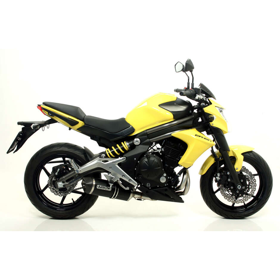Échappement en aluminium foncé homologué Arrow Race-Tech avec embout de carburateur pour Kawasaki ER-6N (12-16) ; Versys 650 (15-16)