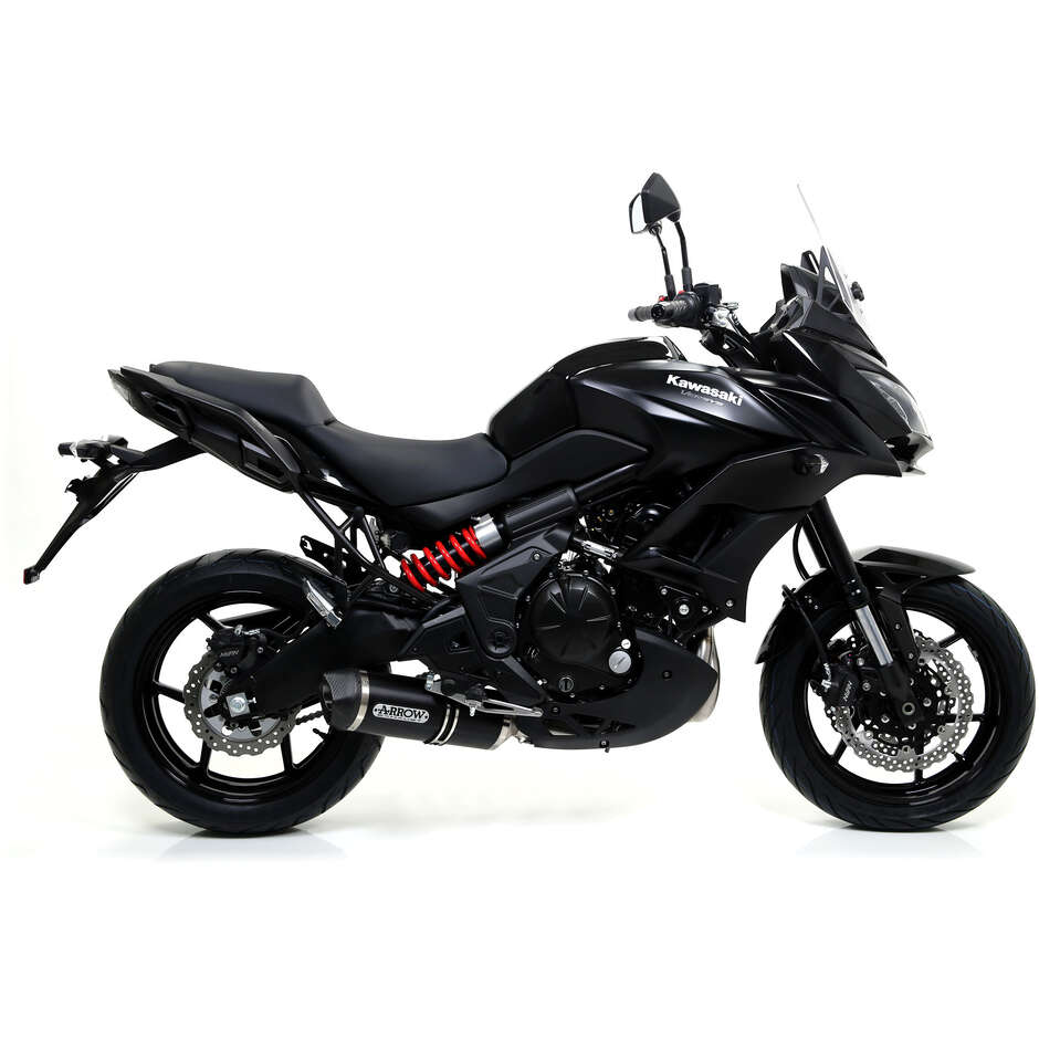 Échappement en aluminium foncé homologué Arrow Race-Tech avec embout de carburateur pour Kawasaki ER-6N (12-16) ; Versys 650 (15-16)