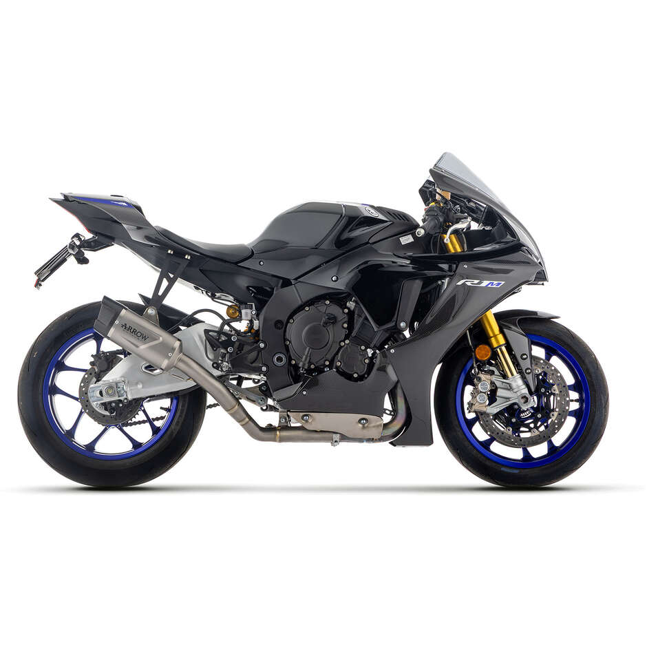 Échappement en titane Arrow Indy Race EVO avec embout en carbone pour Yamaha YZF R1 (15-25)