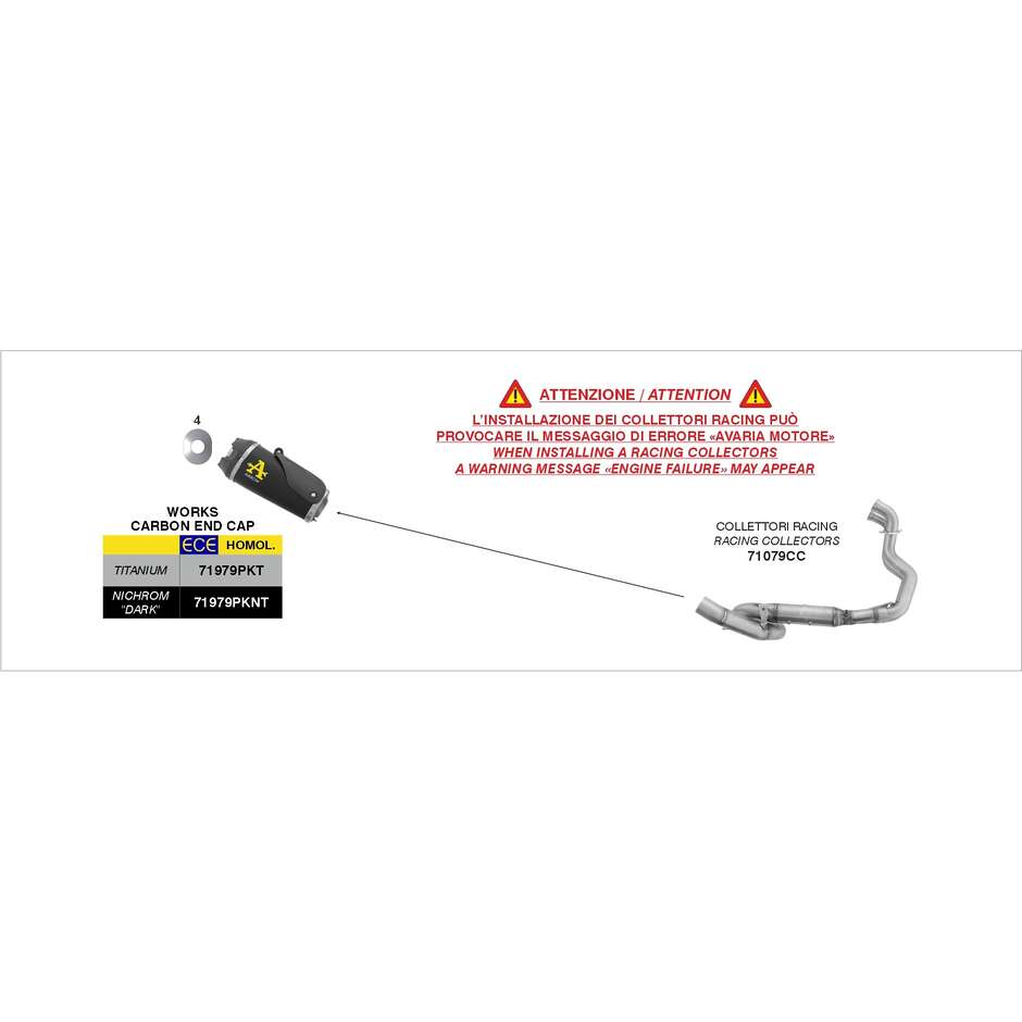 Échappement en titane Arrow Works avec embout de carburateur pour Suzuki GSX-8S (23-25) ; GSX-R (23-24)