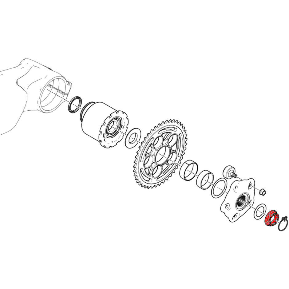Écrou de roue arrière gauche DA381 Ducati CNC Racing Gold